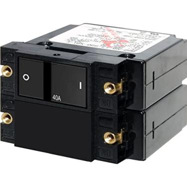 Imagem de Disjuntores de circuito basculantes duplos Blue Sea Systems Série A, 40a, Flat Rocker