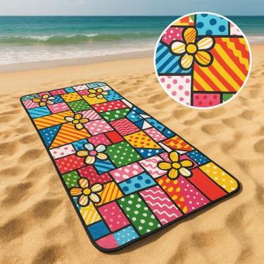 Imagem de Moda Praia 2025 Esteira de piquenique 150x70cm Tapete de areia Imperme