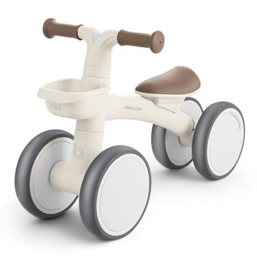 Imagem de Kikka Boo Bicicleta sem pedais ZIPI, corredores bebé de 1 ano, bicicleta de equilíbrio, bicicleta para bebê com cesta, ajustável, brinquedo para crianças, presente para bebê, bege