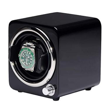 Imagem de WYUYIWH Enroladores de relógio, mini relógio mecânico único, agitador, relógio automático, relógio giratório, pintura de piano colorida (cantos arredondados pretos A)