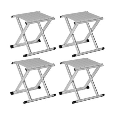 Imagem de CORIYA Pacote com 4 bancos dobráveis para acampamento, cadeira portátil para pesca, caminhadas, jardinagem ao ar livre, assento de viagem dobrável e leve