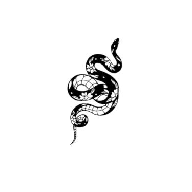 Imagem de Tatuagens de melhores amigas, cobra com estampa de flor de cerejeira japonesa, tatuagens de cobra, duram de 1 a 2 semanas, são resistentes, à prova d'água, parecem tatuagens reais,13,5 x 10,5 cm
