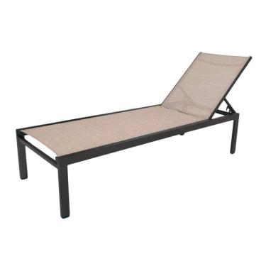 Imagem de Chaise Cadeira Espreguiçadeira Gaivota Piscina Resistente Sol E Chuva Preto
