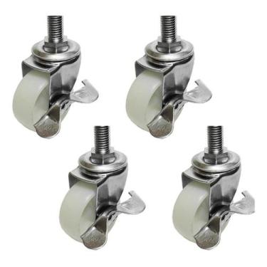 Imagem de 04 Rodas Rodinha Freio Trava Estante Bancada Mesa Costura. - Evolvere,