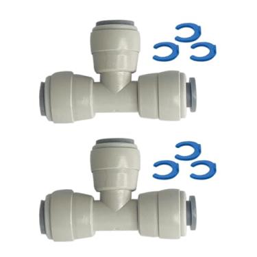 Imagem de Camiseta de união OD de 1/10.2 cm, anel de vedação duplo, pacote com 2, conexão rápida, encaixe de tubo de água de encaixe para osmose reversa RO, filtro de água, geladeira, conexões de encanamento