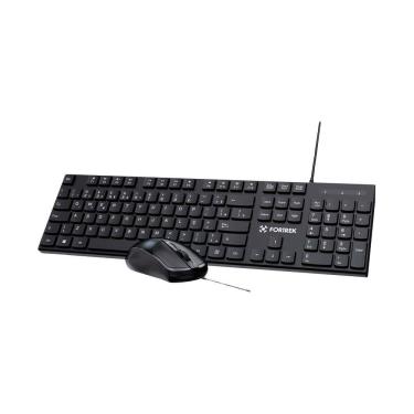 Imagem de Kit Teclado E Mouse Fortrek C13 Com Fio Preto Membrana Abnt2