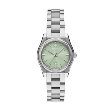 Imagem de Emporio Armani Relógio feminino de aço inoxidável com três ponteiros (modelo: AR11656), Prata
