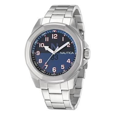 Imagem de Nautica Relógio masculino com pulseira de aço inoxidável (modelo: NAPTBS403), Prata