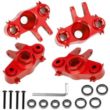 Imagem de Bloco de direção dianteiro traseiro transportadores de eixo articulado com rolamento 5334 para 1/10 E-MAXX T-MAXX Revo 3.3 Slayer Summit 4x4 RC acessórios de peças de atualização de carro (vermelho)