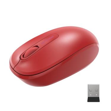 Imagem de Incase Mouse móvel sem fio 1850 – projetado pela Microsoft – compacto, confortável, para uso direito/esquerdo, bateria de 6 meses, nano transceptor, funciona com Mac/Windows 8/10/11 (vermelho chama)