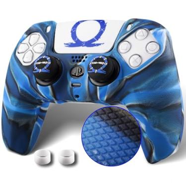 Imagem de YoRHa Capa de silicone antiderrapante para controle PS5 com tampas de polegar x 2 e adesivo x 1 (GOWV)