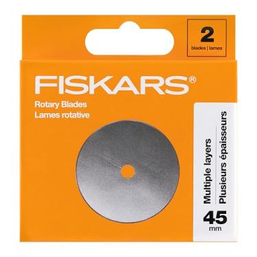 Imagem de Fiskars Lâmina rotativa de 45 mm, pacote com 2, lâminas de substituição para cortadores rotativos, corte de precisão para estofamento e costura