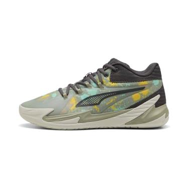 Imagem de PUMA Tênis de basquete masculino Dagger, Lux Army-Fresh Mint, 44