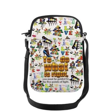 Imagem de TOBGBE Ordem da Estrela Oriental Presentes Sorority Masonic Crossbody Bag for Sisters Guided By The Five Points Of Light Purse, Mini Cb Five Points of Light