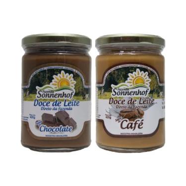 Imagem de Doce de Leite Cremoso Pastoso - 1 com Chocolate + 1 com Café 420g cada - Fazenda Sonnenhof