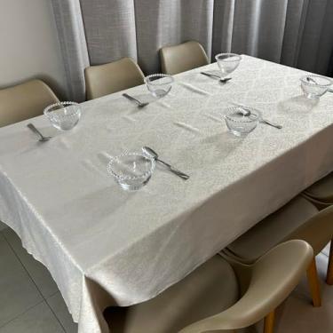 Imagem de Toalha de Mesa Jacquard 6 Lugares - 1,40x2,10m - Retangular (Nude 12)