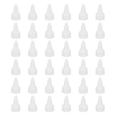 Imagem de PATIKIL Tampas de garrafa torcidas 20/410, 36 peças de tampas de substituição de garrafas de plástico com borda nervurada com junta de espuma para tampas de tinta, distribuição de cola, branco