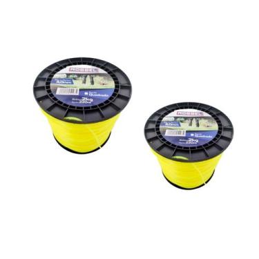 Imagem de Bobina Fio Nylon Roçadeira 3mm Quadrado 2kg Profissional - 2 un - ORIG