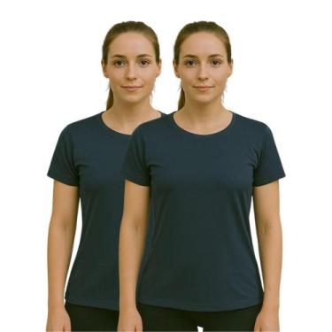Imagem de Kit 2 Camisetas Feminina Básica Dry Fit Lisa Tradicional - ALLMATEC, A