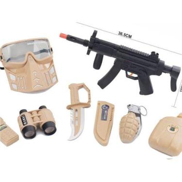 Imagem de Brinquedos Kit Policial Infantil Arminha Máscara Acessórios - TOP RIO,