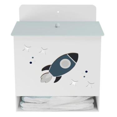 Imagem de Porta Fralda Kit Higiene MDF Quarto Infantil Astronauta - Neném na Nuv