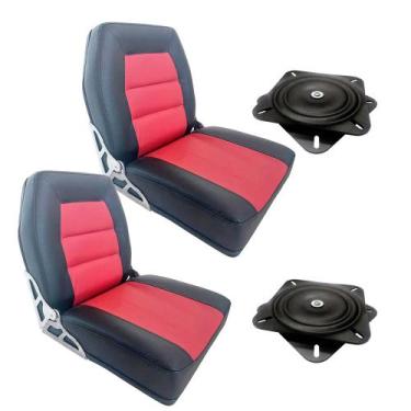 Imagem de Par de Cadeiras Almofadadas para Barco de Alumínio ou Lancha + Bases G