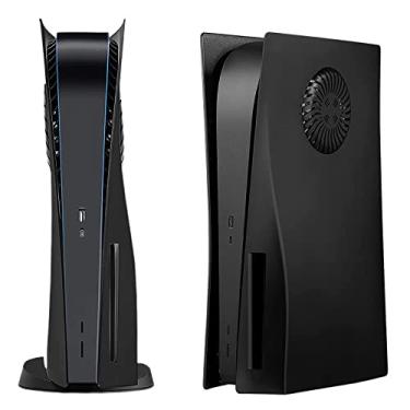 Imagem de MIKNEKE Capa Protetora Para Console Ps5 Disc Edition Com Aberturas De Ventilação, Acessórios Compatíveis Playstation 5, Painéis Proteção Substituição (Preto)