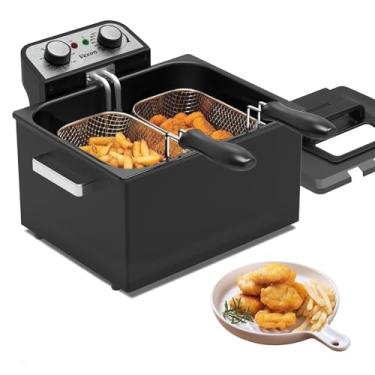 Imagem de Vexon Fritadeira Elétrica Doméstica De 1800 W, 5 Litros/21 Xícaras, Grande, Com 3 Cestos, Temperatura Ajustável, Tampa Transparente, Bancada Aço Inoxidável, Ideal Para Cozinha E Fritura Peixe