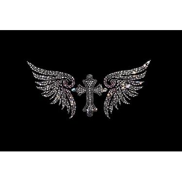 Imagem de Helmetra Transferência Térmica Com Strass Transparente Em Cruz Da