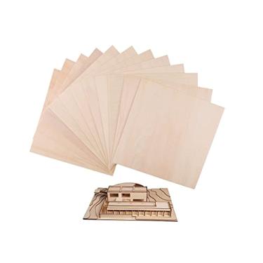 Imagem de iUoczi Pacote Com 12 Folhas De Tília 1/8 X 12" Madeira Compensada Fina Sem Acabamento Para Artesanato Placa Natural Cricut Maker Faça Você Mesmo Casa Avião Modelo E Projeto Queima