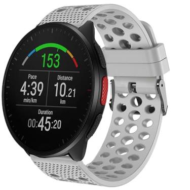 Imagem de Lamshaw Pulseira para smartwatch Polar compatível, pulseira esportiva de silicone de 20 mm com fivela de metal, compatível com Polar Unite, Ignite, Pacer, Vantage V3, Grit X, cinza, pulseira de