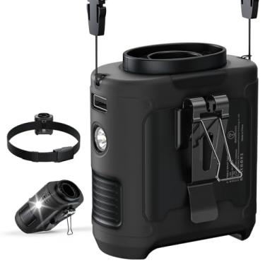 Imagem de Clipe para ventilador de cintura portátil de atualização 2025 10000 mAh Body Wearable Belt Clip Fan Undershirt Personal Cooling Neck Fans com lanterna de 5 velocidades e carregador portátil 40H