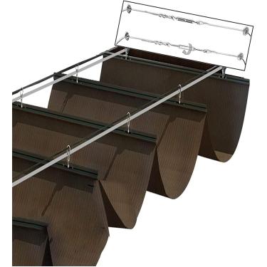 Imagem de Cobertura De Dossel De Onda De Sombra De Vela Romana, Toldo De Pátio Externo Atualizado Com Criptografia Retrátil, Capa De Pergola De Substituição De Poliéster Proteção U, 0.8x3m