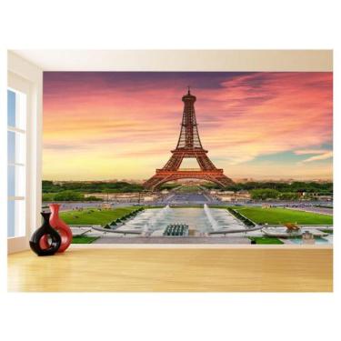 Imagem de Papel De Parede Paris Torre Eiffel Sol Nuvens 3,5M Ncd303 - Você Decor