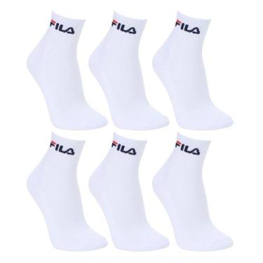 Imagem de Kit Meias Fila Cano Médio Logo 6 pares, Branco, 34/38