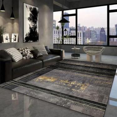 Imagem de Tapete geométrico moderno para sala de estar, sofá, mesas de centro, decoração de quarto, tapete lavável, cabeceira, tapetes de pelúcia (200 x 250 cm) / JH008-Flannel-1)