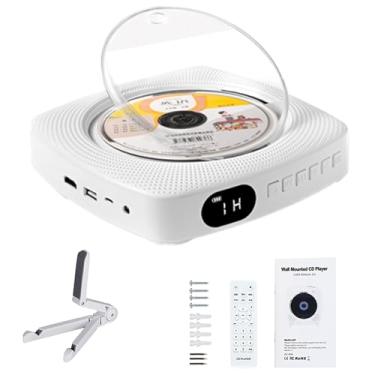 Imagem de Leitor de DVD Portátil, Alto-Falantes Duplos Integrados, Bluetooth, Leitor de CD de Música Doméstica, Som Estéreo, Desktop Montado na Parede com Controle Remoto, Suporta Rádio FM/Drive USB/AUX