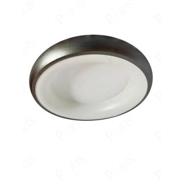 Imagem de Plafon Redondo Cinza Escovado 41cm Led 22W 3 em 1 Bivolt 15766-PL