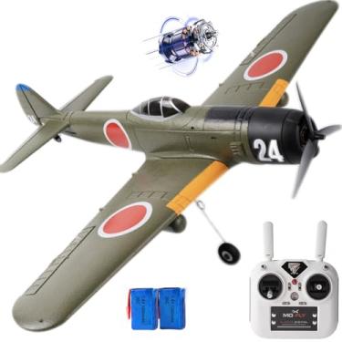 Imagem de Ki-84 690MM 27.16-Inch Zero-Fighter Remote Controlled Plane Airplane for Beginners Adults Expert 4-Channel Brushless Motor RC Fixed Wing 3D /6G Stunt Flying Mode RC Glider 1/16 (Green 2-Battery RTF)