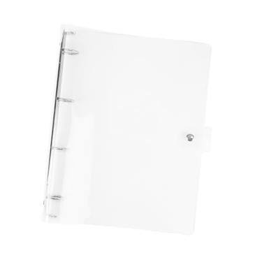 Imagem de Fichário transparente A4 prata 4 anéis pastas de folhas soltas recarregáveis de PVC macio protetor protetor organizador acessórios suprimentos (A4)