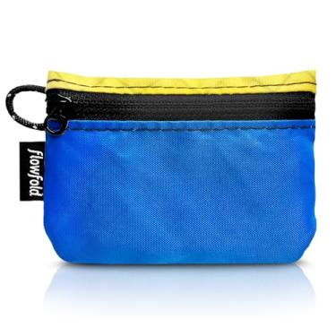 Imagem de (Blue/Yellow) - Flowfold Mini Zipper Pouch Waterproof Small Zippered Pouches for Keys, Cards & AirPods Case (Blue)