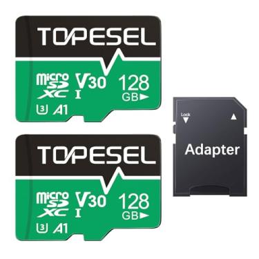 Imagem de TOPESEL Pacote com 2 cartões micro SD de 128 GB com adaptador - cartão de memória U3, A1, 4K UHD V30 até 90 MB/s microSD para Nintendo Switch, câmera, smartphone, tablet, câmera veicular, drone