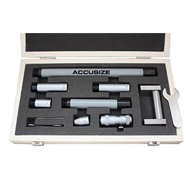 Imagem de Accusize Industrial Tools Conjunto de micrômetros internos de 2 a 20 polegadas, incrementos de 0,001", 3011-4051