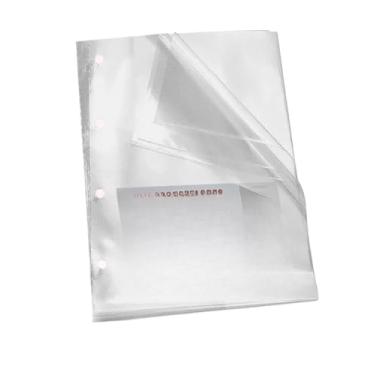 Imagem de Pasta Catalogo A4，100 Sacos PláSticos Transparentes para Envelopes, com 4 Furos Ou sem Furos, Adequados para Pastas de Registro de Documentos Tamanho A4 Ou OfíCio(Ofício - Sem Furos - Grosso)