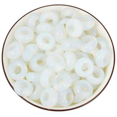 Imagem de Nupuyai Grânulos soltos de pedra grande para fabricação de joias, pacote com 30, contas europeias Rondelle polidas para pulseiras charmosas