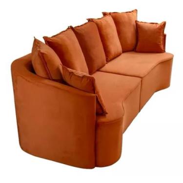 Imagem de Sofá Belatrix 2.30m Design Curvo Linha Living Luxo - ZARAT ESTOADOS