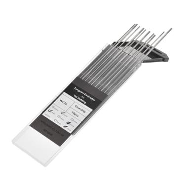 Imagem de HARFINGTON Eletrodos de tungstênio TIG Welding 5 peças 1/40.6 cm e 5 peças 3/81.3 cm por 17.8 cm 1.8-2.2% Cério para soldagem de aço inoxidável, liga de alumínio magnésio soldagem aeroespacial, cinza