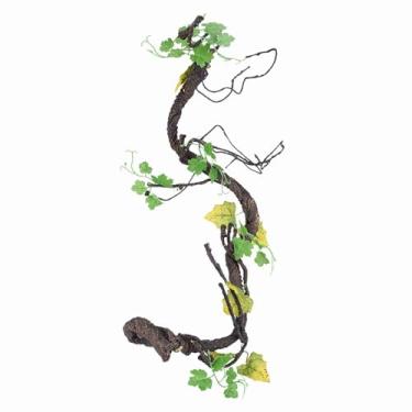 Imagem de Grcfumo Reptiles artificiels grimpeur de vigne, branche de la forêt Branche terrarium cage décor, décoration terrarium Forest Bend Branch pour grimpeur (WF-1)