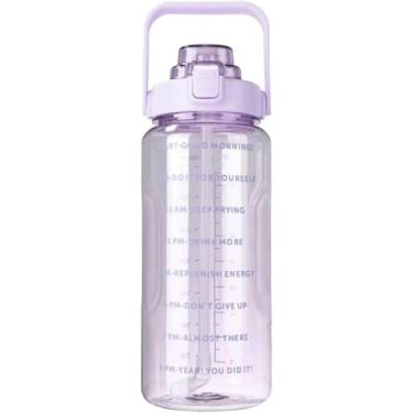 Imagem de Garrafa de Água 800Ml Litros com Canudo para Esportes Academia Corrida Acampamento Escola Squeeze Casa Buritis (Roxo)