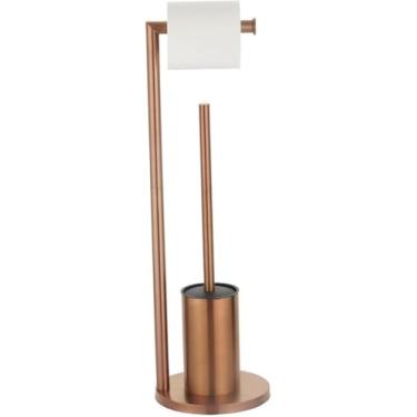 Imagem de Suporte De Escova De Vaso Sanitário De Chão Com Suporte De Papel Higiênico Suporte De Tecido De Aço Inoxidável Escova De Vaso Sanitário, Brushed version